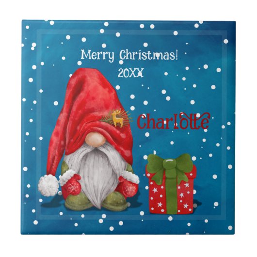  Schattigee Kerstman Tegeltje (Voorkant)