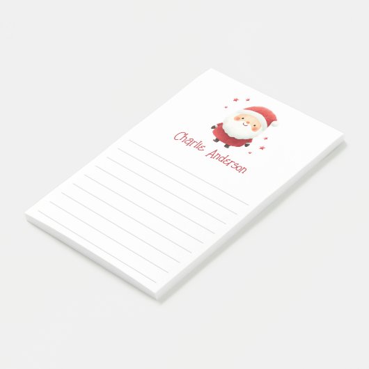 Schattigee Kerstman toevoegen naam gevoerd Kerstmi Post-it® Notes (Schuin)