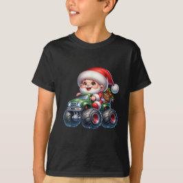 Schattigee Kerstman Tractor Xmas T-shirt