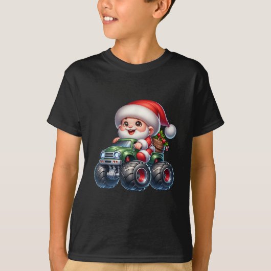 Schattigee Kerstman Tractor Xmas T-shirt (Voorkant)