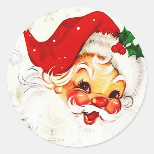 Schattigee  kerstman / vader kerstlabels ronde sticker (Voorkant)