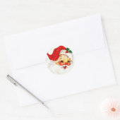Schattigee  kerstman / vader kerstlabels ronde sticker (Envelop)