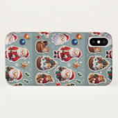 Schattigee Kerstman & Vakantie Huisdieren Feest Case-Mate iPhone Case (Achterkant (horizontaal))