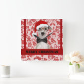 Schattigee kerstman vierkante klok (Huis)