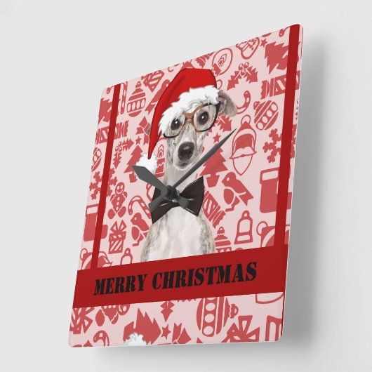 Schattigee kerstman vierkante klok (Hoek)