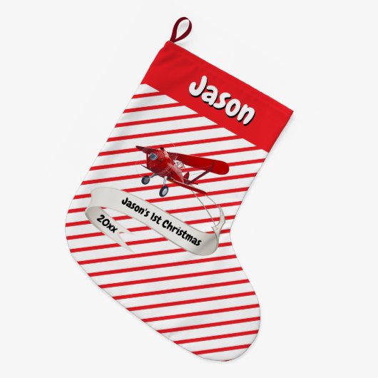 Schattigee Kerstman & Vliegtuig, Eerste Kerstdag,  Grote Kerstsok (Voorkant (Hangend))