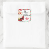 Schattigee Kerstman Vrolijk Kerstfeest van Familie Vierkante Sticker (Tas)