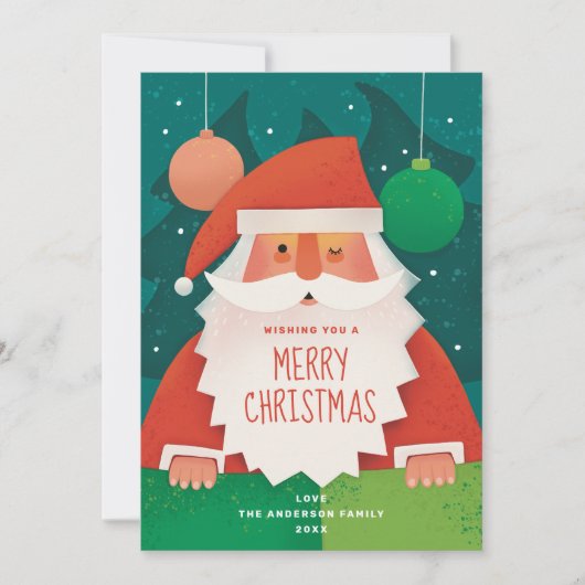 Schattigee kerstman | Vrolijke kerstgroet Feestdagenkaart (Voorkant)