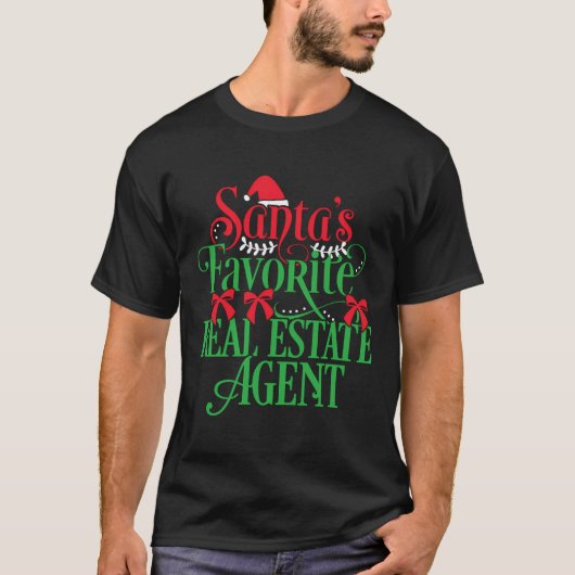 Schattigee Kerstman's favoriete makelaar Kerst T-shirt (Voorkant)