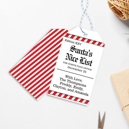 Schattigee Kerstman's Nice List Custom Cadeaulabel