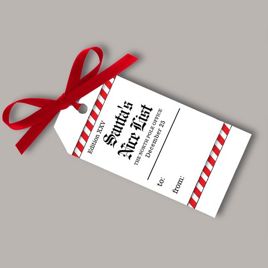 Schattigee Kerstman's Nice List Custom Cadeaulabel