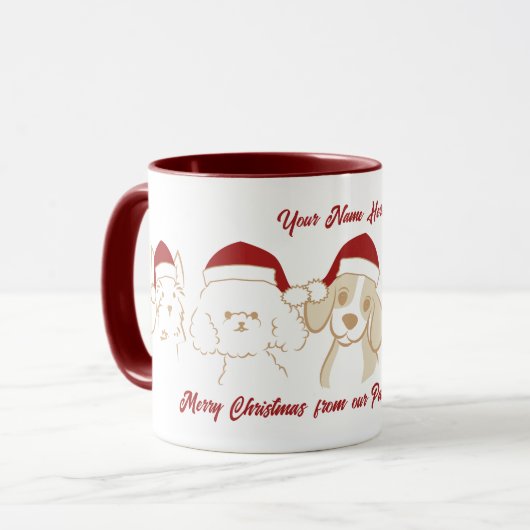 Schattigee Kerstman's Puppy Mok (Voorkant links)