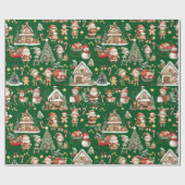 Schattigee Kerstman's Workshop Elfen Kerst Decoupa Cadeaupapier (Vlak)