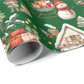 Schattigee Kerstman's Workshop Elfen Kerst Decoupa Cadeaupapier (Rol Hoek)