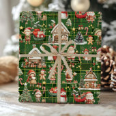 Schattigee Kerstman's Workshop Elfen Kerst Decoupa Cadeaupapier