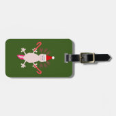 Schattigee Kerstmis Axolotl aangepaste naam Bagagelabel (Voorkant horizontaal)