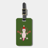 Schattigee Kerstmis Axolotl aangepaste naam Bagagelabel (Voorkant verticaal)