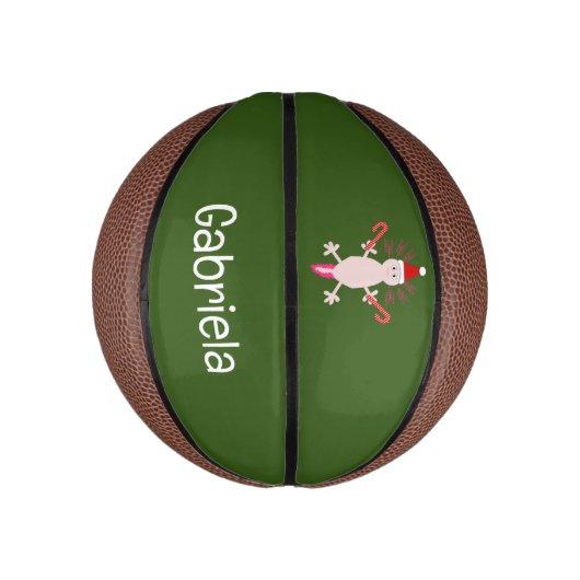 Schattigee Kerstmis Axolotl aangepaste naam Basketbal (Verticaal)