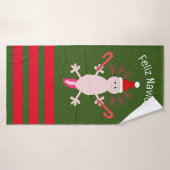 Schattigee Kerstmis Axolotl Custom Badhanddoek (Badhanddoek)