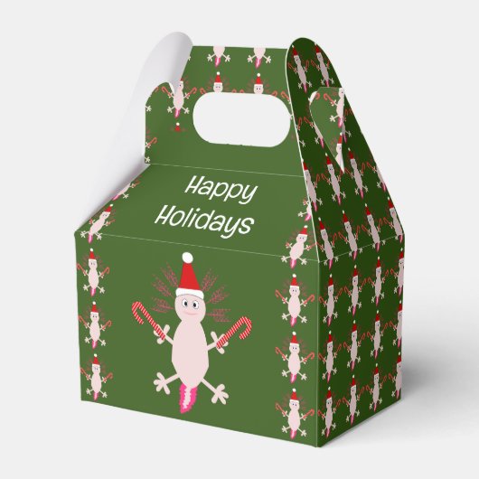 Schattigee Kerstmis Axolotl Custom Bedankdoosjes (Voorkant Zijde)