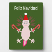 Schattigee Kerstmis Axolotl Custom Fotoplaat (voorkant)