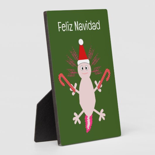 Schattigee Kerstmis Axolotl Custom Fotoplaat (Zijkant)