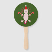 Schattigee Kerstmis Axolotl Custom Handwaaier (Voorkant)