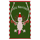 Schattigee Kerstmis Axolotl Custom Klein Cadeauzakje (Achterkant)