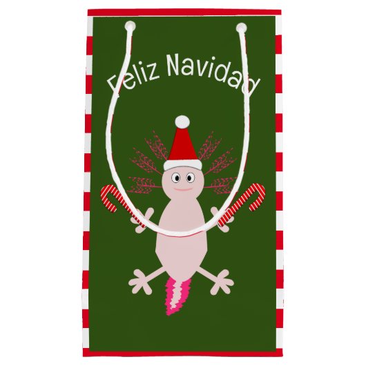 Schattigee Kerstmis Axolotl Custom Klein Cadeauzakje (Voorkant)
