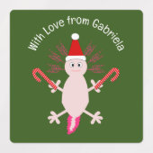 Schattigee Kerstmis Axolotl Custom Labels (Design 1)