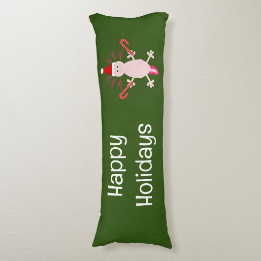 Schattigee Kerstmis Axolotl Custom Lichaamskussen (Voorkant Verticaal)