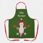 Schattigee Kerstmis Axolotl Custom Schort (Voorkant)
