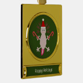 Schattigee Kerstmis Axolotl Custom Verguld Banner Ornament (Rechts)