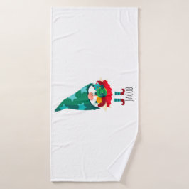 Schattigee Kerstmis Gnome met Kerstmis Ornamenten Badhanddoek