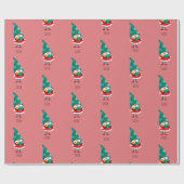 Schattigee Kerstmis Gnome met Kerstmis Ornamenten Cadeaupapier (Vlak)