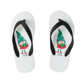 Schattigee Kerstmis Gnome met Kerstmis Ornamenten Kinder Teenslippers (Voetbed)