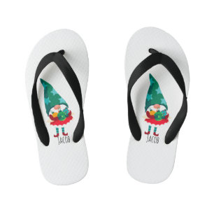 Schattigee Kerstmis Gnome met Kerstmis Ornamenten Kinder Teenslippers