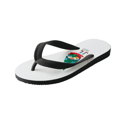 Schattigee Kerstmis Gnome met Kerstmis Ornamenten Kinder Teenslippers (Schuin)