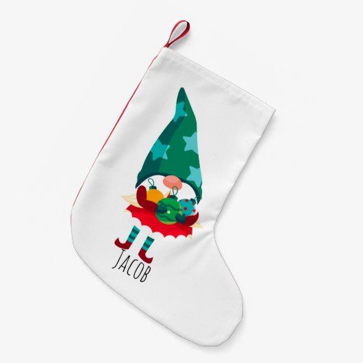 Schattigee Kerstmis Gnome met Kerstmis Ornamenten Kleine Kerstsok (Voorkant (Hangend))
