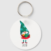 Schattigee Kerstmis Gnome met Kerstmis Ornamenten Sleutelhanger (Achterkant)