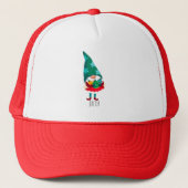 Schattigee Kerstmis Gnome met Kerstmis Ornamenten Trucker Pet (Voorkant)