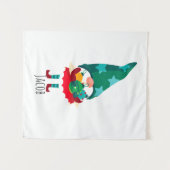 Schattigee Kerstmis Gnome met Kerstmis Ornamenten Wandkleed (Voorkant (horizontaal))