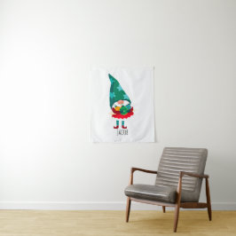 Schattigee Kerstmis Gnome met Kerstmis Ornamenten Wandkleed