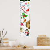 Schattigee Kerstmis Groei Grafiek Metrisch Poster (Keuken)