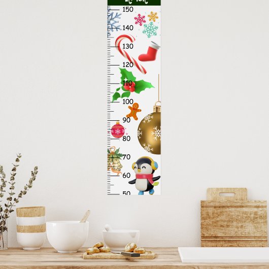 Schattigee Kerstmis Groei Grafiek Metrisch Poster (Keuken)