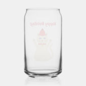 Schattigee Kerstmis Kat Custom Blikvorm Glas (Achterkant)