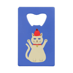 Schattigee Kerstmis Kat Custom Creditkaart Flessenopener