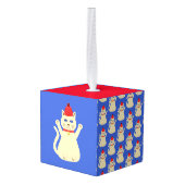 Schattigee Kerstmis Kat Custom Decoratie (Achter hoekig)