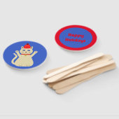 Schattigee Kerstmis Kat Custom Handwaaier (Niet-gemonteerd)
