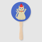 Schattigee Kerstmis Kat Custom Handwaaier (Voorkant)